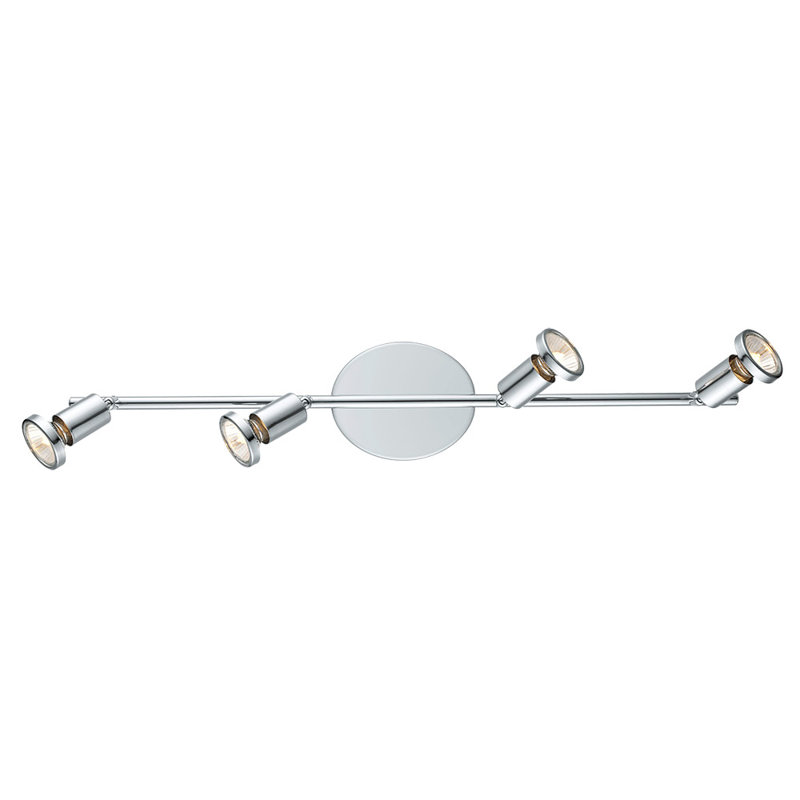 Nichols 28'' 4 -Light Fixed Track Track Kit with Dimmable and Adjustable Head, Chrome