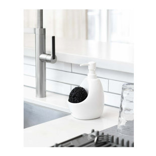 Cuisinart Round Kitchen Soap Dispenser Sponge Brush Holder 3-in-1