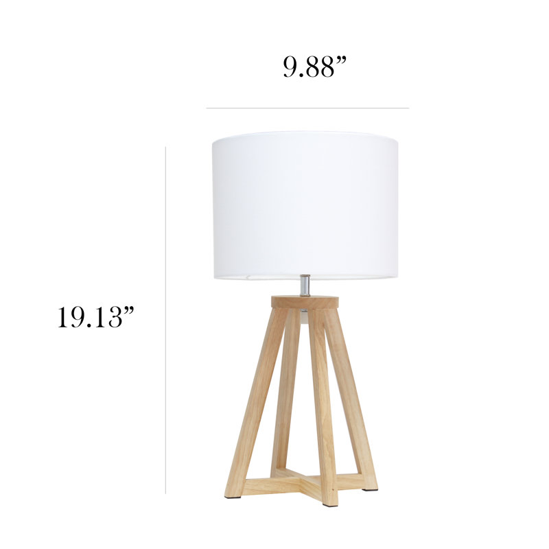 Thelma Wood Table Lamp, Natural, White