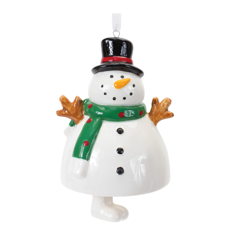 5.5'' Ceramic Snowmen Hanging Figurine Ornament