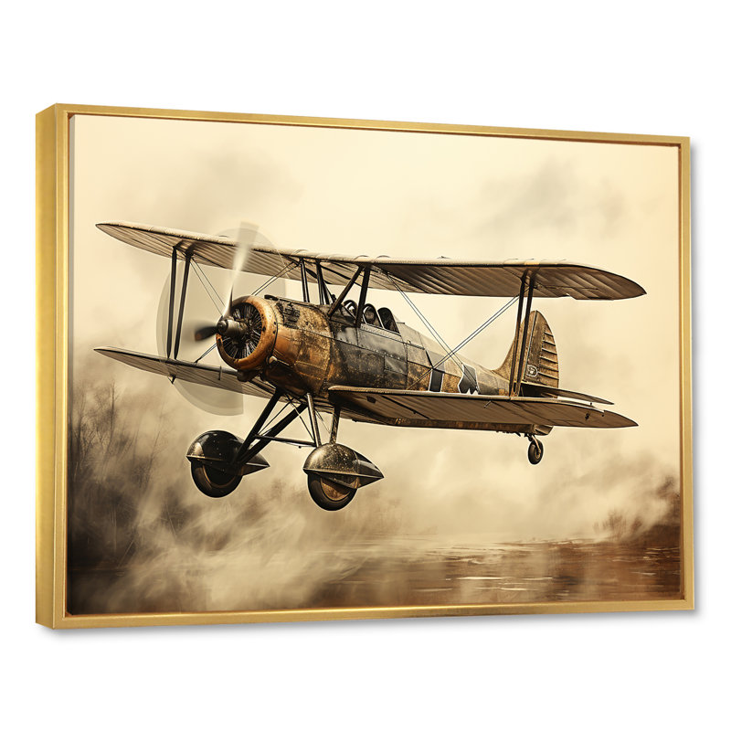 «Urban Plane», impression sur toile, Cadre flottant doré, H 12 po x l 20 po x P 1 po