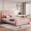 Lit tête de lit simple tapissier courbé rose-501407785-501407796