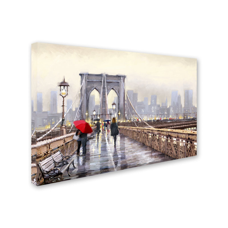 Brooklyn Bridge - Wrapped Canvas Painting, 22" H x 32" W x 2" D