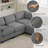 5-Seater Modular Sectional Sofa With Pillow Top Arms-1300152828