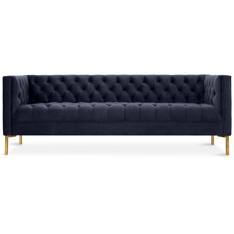 Dunkelberger 82.5'' Velvet Sofa, Dark Blue