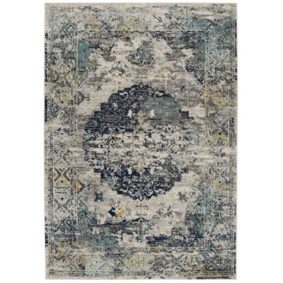 Tapis oriental bleu / ivoire Christa