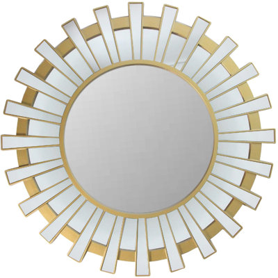 25.5" Sunburst Round Wall Mirror