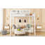 Grand lit mezzanine avec échelle, grand lit mezzanine en métal avec tablettes de rangement, lit mezzanine pour enfants, blanc