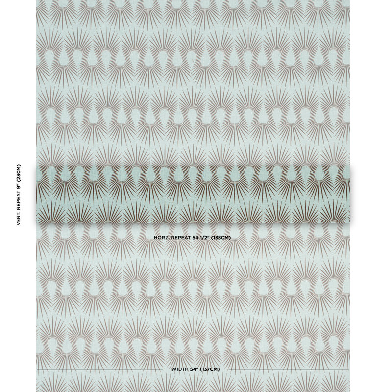 Tissu Schumacher x Neisha Crosland, Vert crème, brun