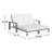Hoyt Outdoor Metal Double Chaise Lounge-386291243-368735750