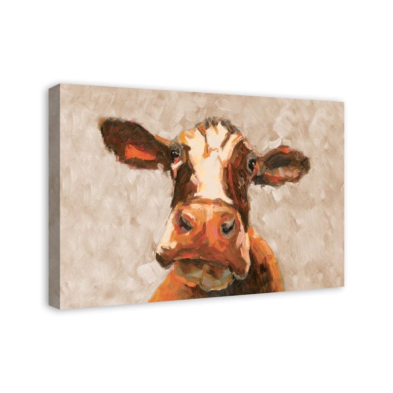 « jolie painting brown cow », reproduction d’impression sur toile