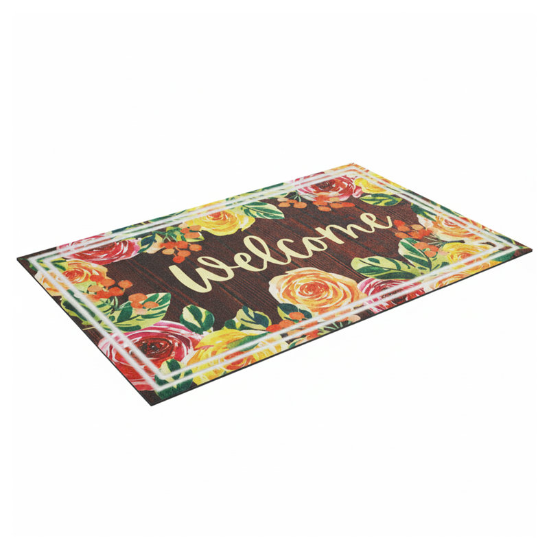 Paillasson Flower Welcome multicolore 18 po x 30 po