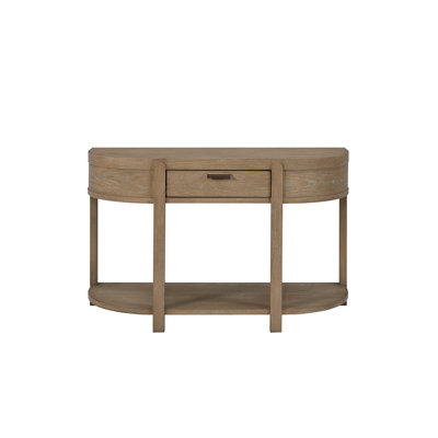 Console à 1 tiroir teinté Tamel - Silhouette gracieuse avec bord avant arrondi et côtés fuselés, fermeture en douceur pour le courrier, tablette inférieure ouverte présentant des livres, table de couloir haute de 29,57 po aux tons