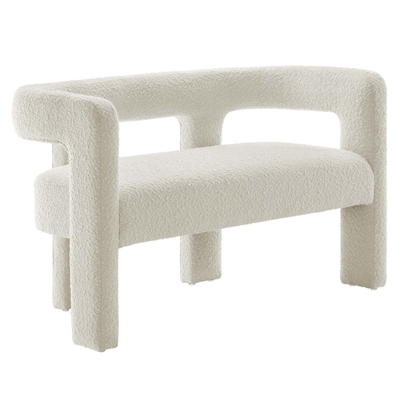 Modway Kayla Boucle Upholstered Loveseat, Ivory Boucle