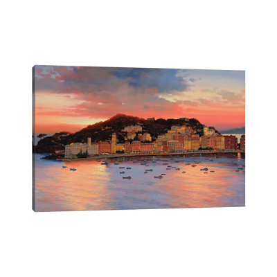 Coucher de soleil italien - reproduction d'art sur toile tendue