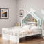 Lit maison en bois avec tablettes de tête de lit-266909850-266909849
