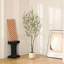 Eucalyptus artificiel Aldina avec grand pot de fleurs blanc, faux eucalyptus en pot