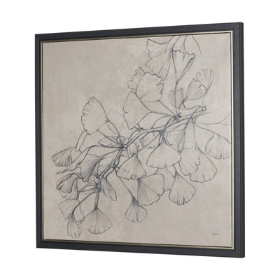 Ginkgo Shadows I Hand-Embellished Canvas Print