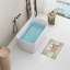 Baignoire autoportante 49 po en acrylique, trempage japonais carré, blanc brillant, baignoire élégante