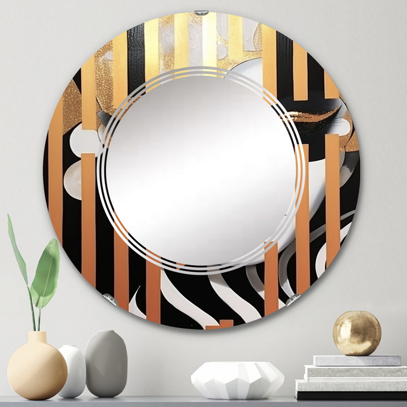 Muzna - Miroir mural moderne rond, 24 po x 24 po