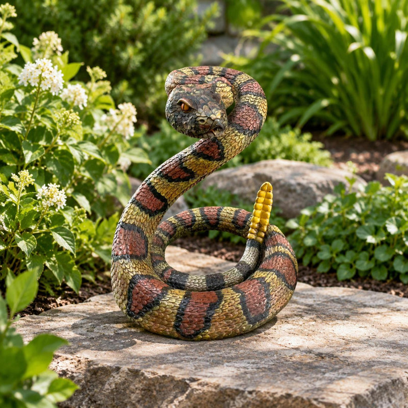 Figurine de jardin en résine Western Diamondback