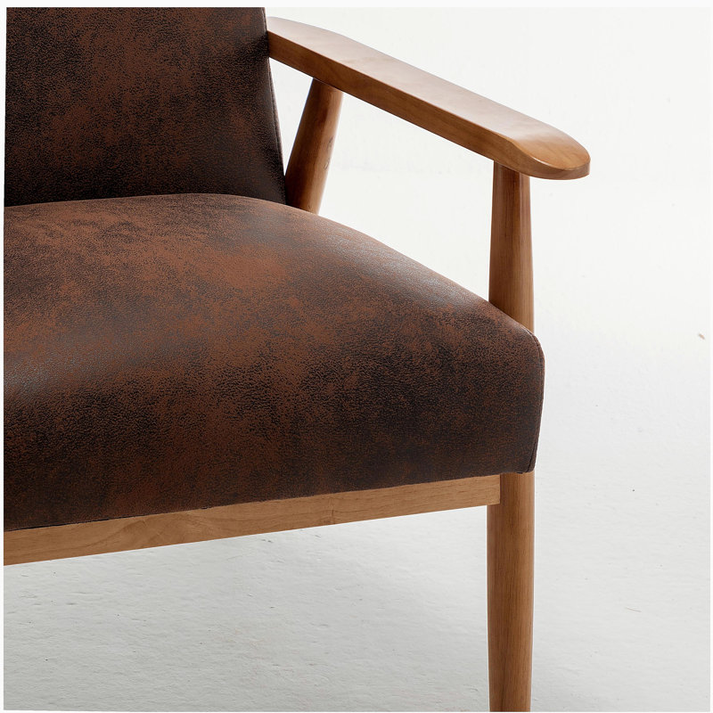 Fauteuil de style moderne Mid-Century de 25,38 po de largeur, brun, Brun