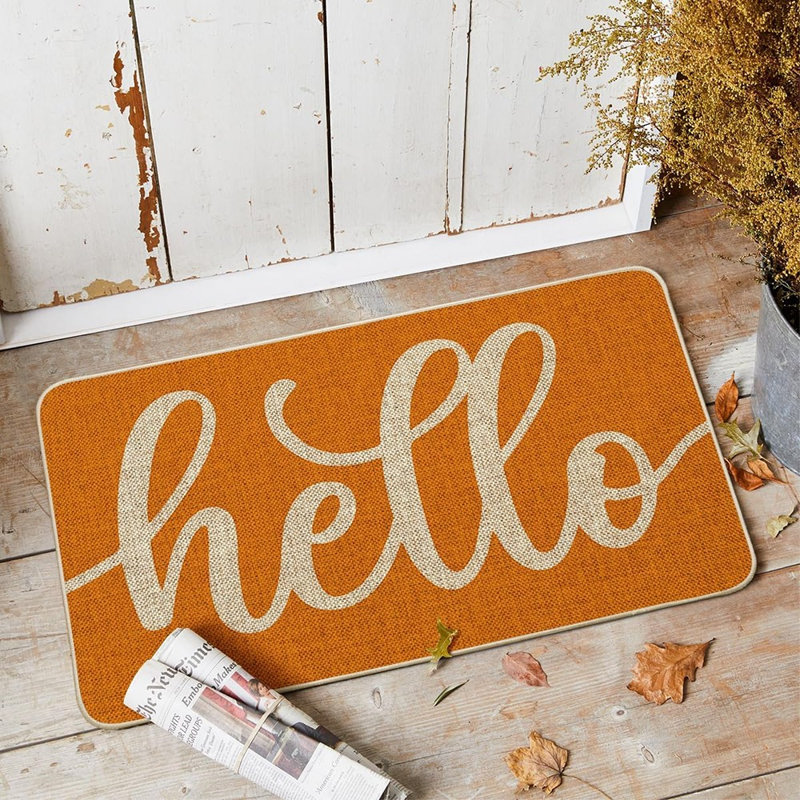 Paillasson orange Hello Fall
