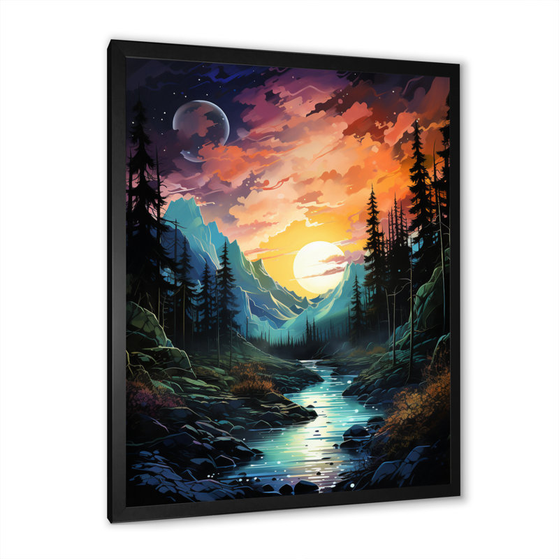 «Astrology Aurora Symphony I», impression d'art mural astrologie, Cadre photo noir, H 44 po x l 34 po x P 1,5 po