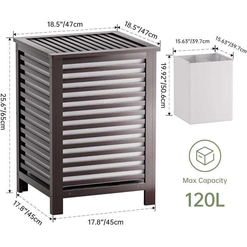 Double Laundry Basket With Lid