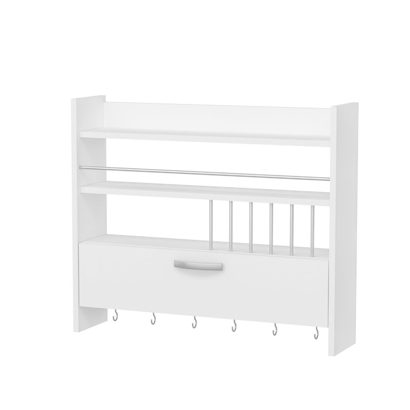 Wall Mounted Required Spice Rack, White