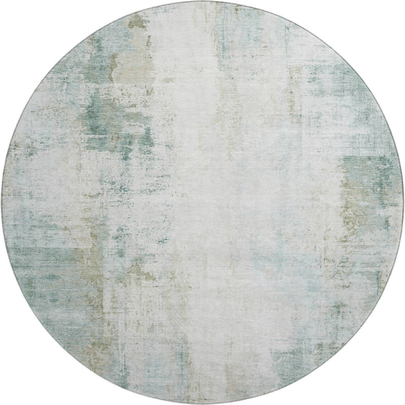 Premium Machine Washable Mayfield  modern Rug, 8' Round, Sage