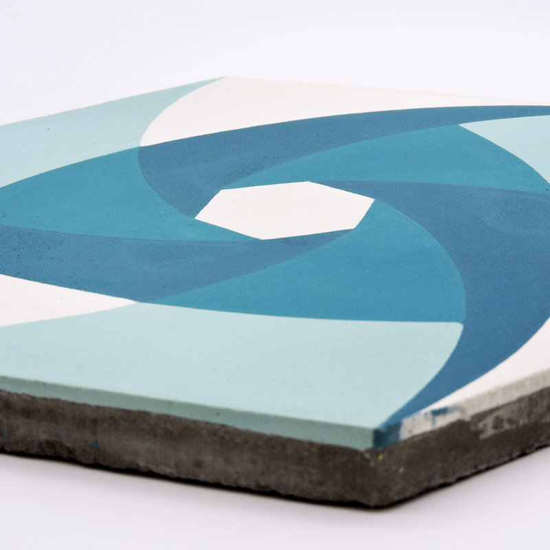 Manasour 8" x 9" Cement Patterned Wall & Floor Tile