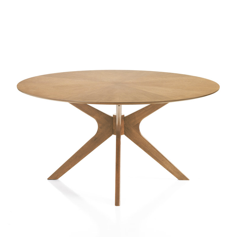 Oak Round Solid Wood Base Dining Table