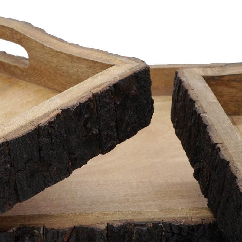 Plateau en bois - ensemble de 3