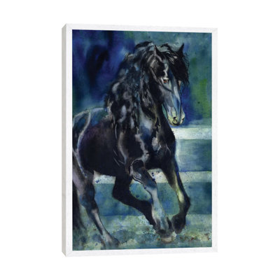 Friesian Gallop 1 Piece Painting on Canvas