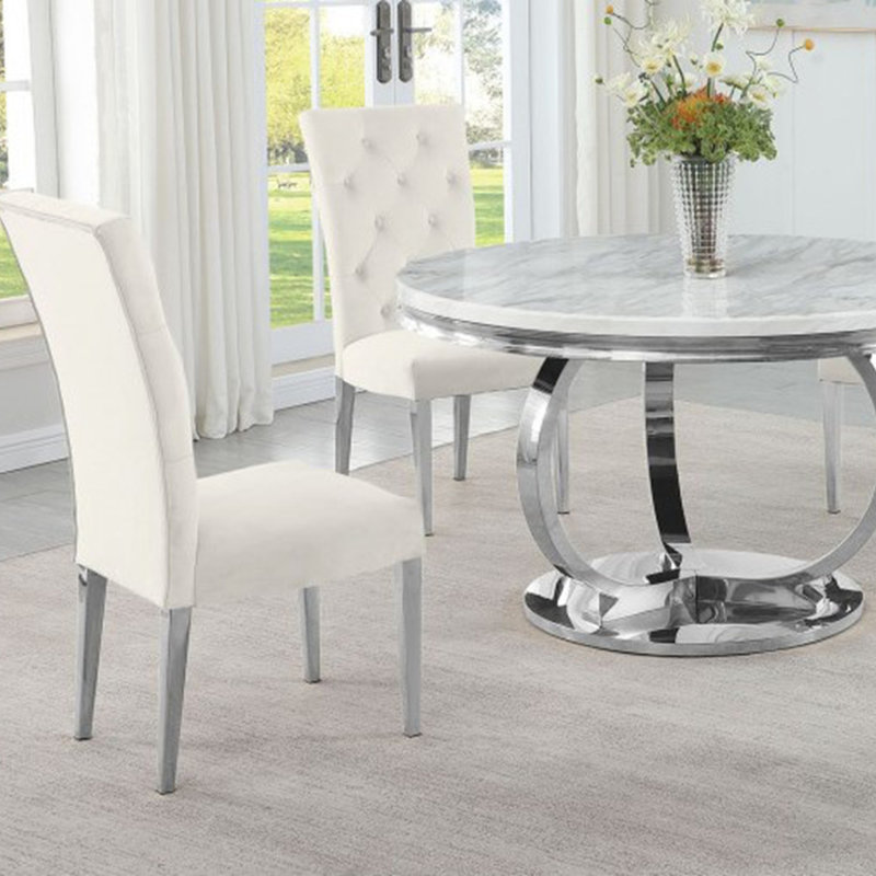 Ensemble de 2 chaises de salle à manger rembourrées Modern, Gris
