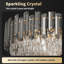 Lustre en cristal à 10 lumières avec accents en fer forgé Guerdon