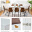 Table de salle à manger 9 pièces à haute brillance avec 8 pieds en cuir brun durable pour 6 à 8 personnes, ensemble de table extensible 63-80,7 po contemporain pour salle à manger, salle de conférence, espace de réception, blanc