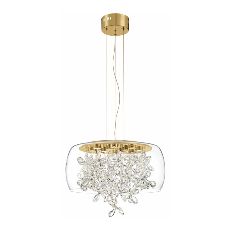 Lustre géométrique à 12 lumières DEL Destiny, Laiton vieilli