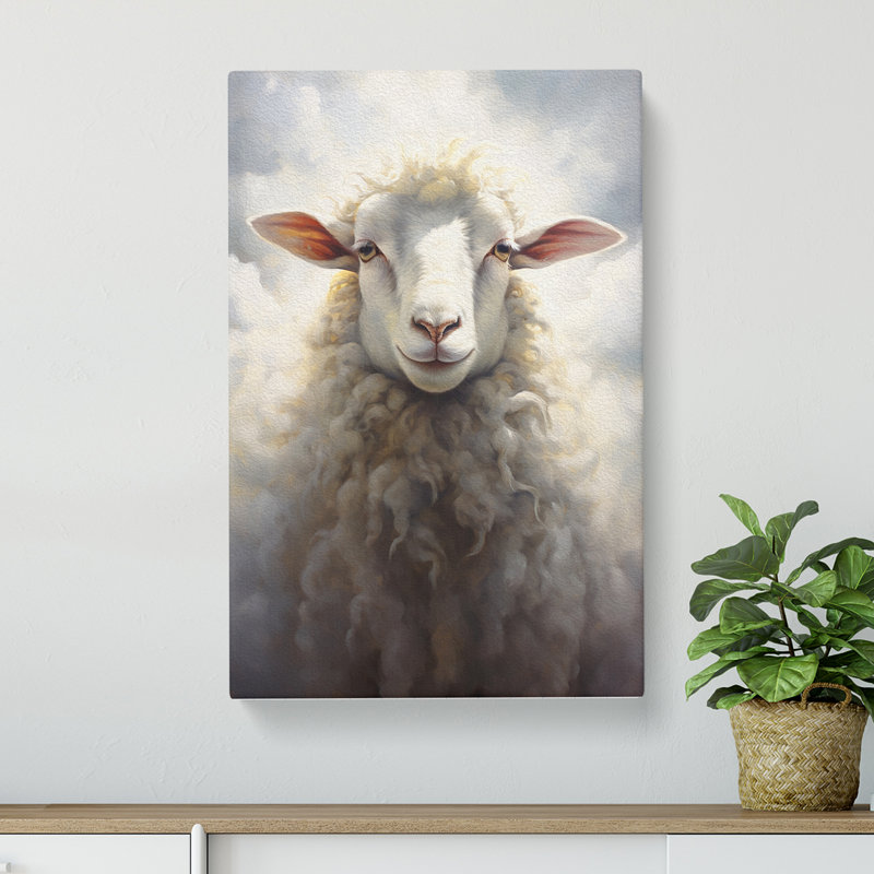 Sheep Realism No.2 - Wrapped Canvas, 76cm H x 50cm W x 3cm D