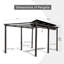 Pergola 11 x 16 pi avec cour. Aluminium, tissu, cadre en aluminium réglable pour le divertissement de patio, activités amusantes