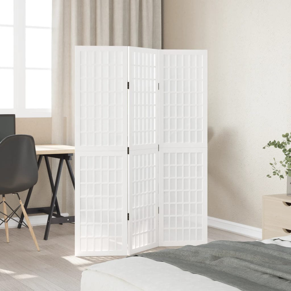 Latitude Run Room Divider 3 Panels White Solid Wood Paulownia | Wayfair ...