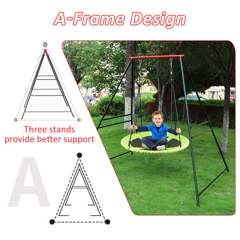 Red and Black Metal Indoor/Outdoor Swing Frame