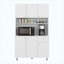 Grande armoire de rangement autoportante blanche à 6 portes avec tablettes réglables pour la cuisine, la salle à manger et le garage