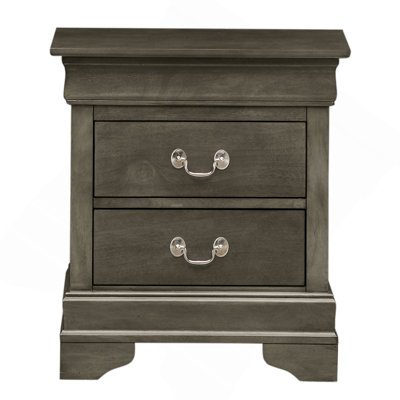 Charming Traditional Gray Nightstand