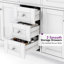 Meuble-lavabo double 60 po en bois massif avec plateau en acrylique, blanc-572245146