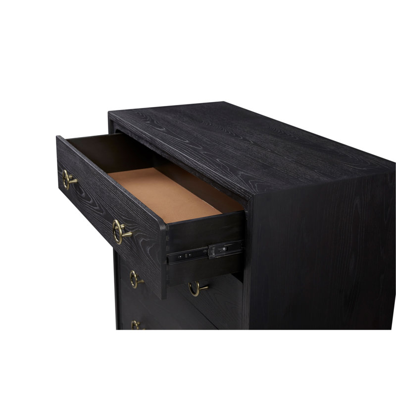 Commode 5 tiroirs au fini poivre