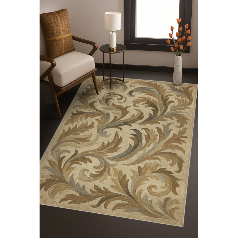 Tapis bleu tissé lavable rétro Mosso, 2'4" x 3'11"