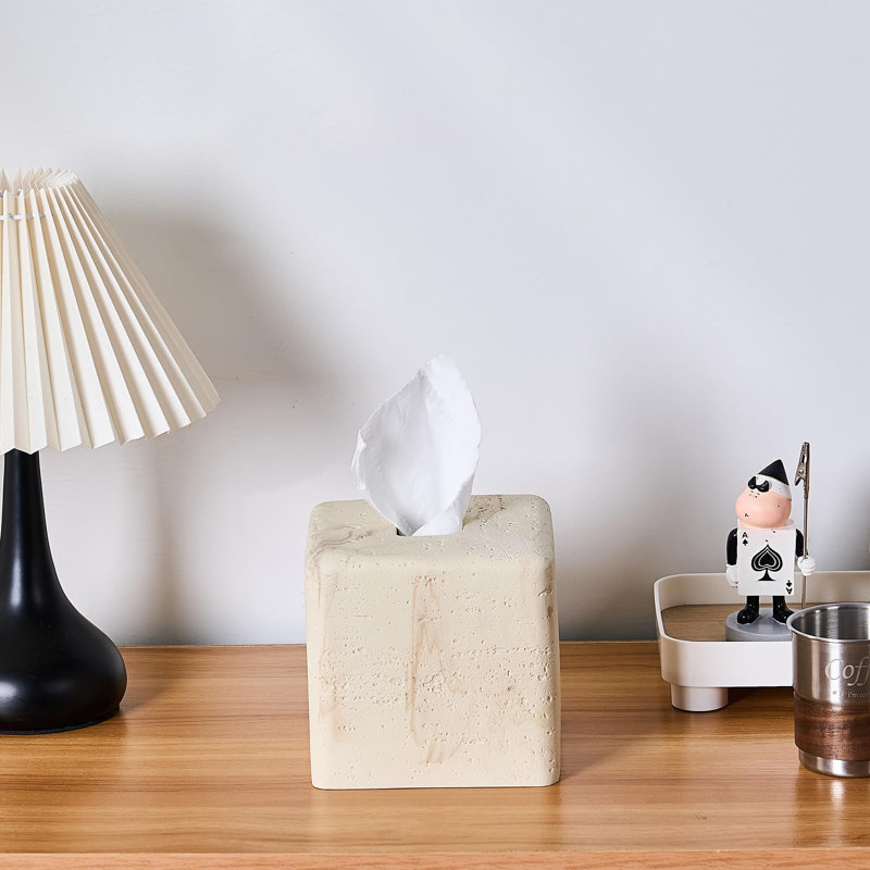 Couvre-boîte en tissu Natural Travertine Textures