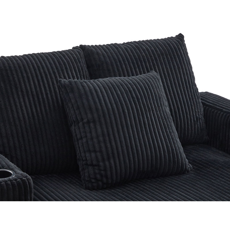 Chaise longue rembourrée 50 po, Noir